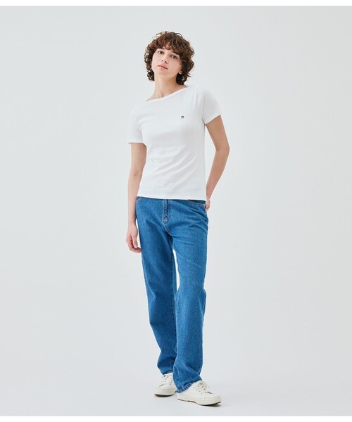 PETIT BATEAU(プチバトー)の「ボートネック半袖Tシャツ(Tシャツ/カットソー・レディース・ホワイト/ネイビー・XX-SMALL/X-SMALL/SMALL/MEDIUM/LARGE)」の6枚目の写真