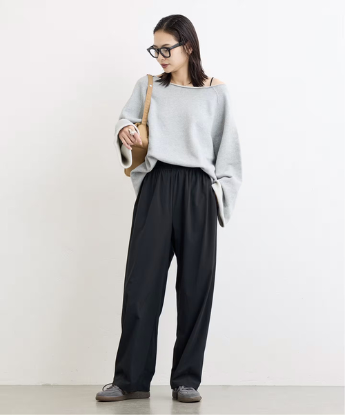 JOURNAL STANDARD(ジャーナルスタンダード)の「《WEB限定追加2》【接触冷感/防しわ/洗える/撥水】ナイロンストレッチワイドパンツ(その他パンツ・レディース・ブラック/ベージュ/アイボリー・40/38/36/34)」の6枚目の写真