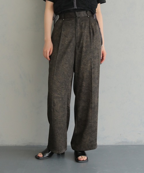 &g'aime（アンジェム）の「【&g'aime】ボタニカルプリントワイドパンツ　Botanical Print Wide-Leg Pants（スラックス・レディース・ホワイト/ブラック・FREE）」の19枚目の写真