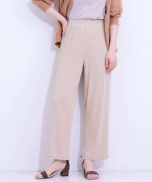 SHOO・LA・RUE(シューラルー)の「【S-LL】さらっと穿けて動きやすい リブイージーパンツ(その他パンツ・レディース・チャコールグレー/ベージュ/イエロー・01/02/03/04)」の2枚目の写真