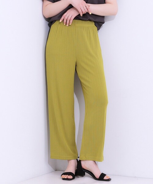 SHOO・LA・RUE(シューラルー)の「【S-LL】さらっと穿けて動きやすい リブイージーパンツ(その他パンツ・レディース・チャコールグレー/ベージュ/イエロー・01/02/03/04)」の3枚目の写真