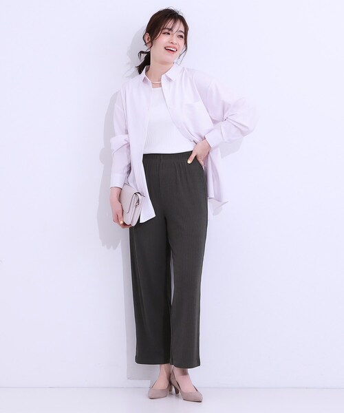 SHOO・LA・RUE(シューラルー)の「【S-LL】さらっと穿けて動きやすい リブイージーパンツ(その他パンツ・レディース・チャコールグレー/ベージュ/イエロー・01/02/03/04)」の17枚目の写真