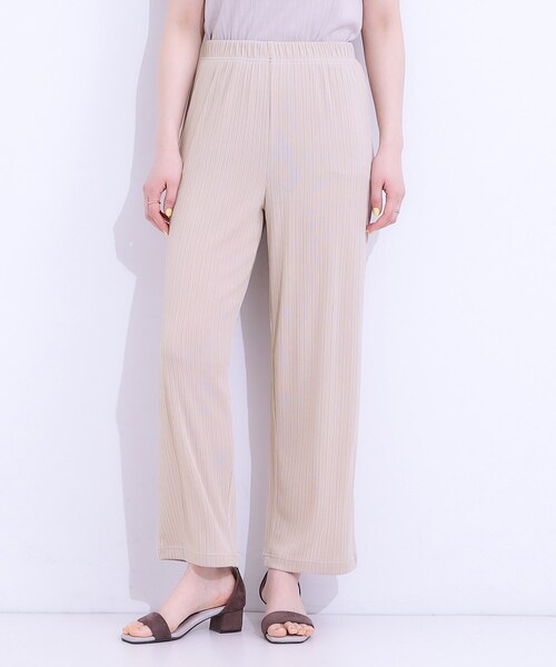 SHOO・LA・RUE(シューラルー)の「【S-LL】さらっと穿けて動きやすい リブイージーパンツ(その他パンツ・レディース・チャコールグレー/ベージュ/イエロー・01/02/03/04)」の4枚目の写真