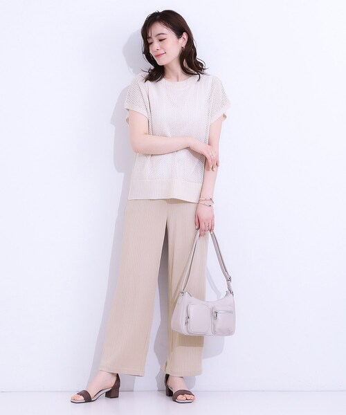 SHOO・LA・RUE(シューラルー)の「【S-LL】さらっと穿けて動きやすい リブイージーパンツ(その他パンツ・レディース・チャコールグレー/ベージュ/イエロー・01/02/03/04)」の6枚目の写真