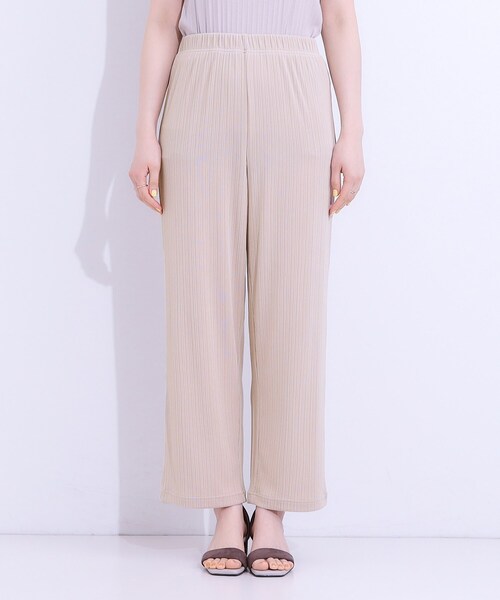 SHOO・LA・RUE(シューラルー)の「【S-LL】さらっと穿けて動きやすい リブイージーパンツ(その他パンツ・レディース・チャコールグレー/ベージュ/イエロー・01/02/03/04)」の8枚目の写真