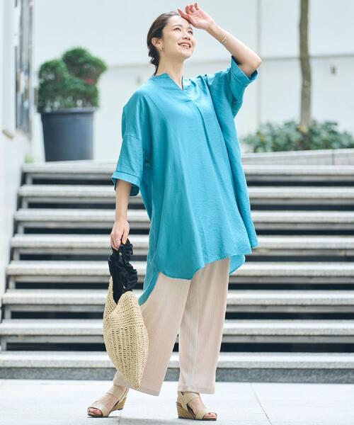 SHOO・LA・RUE(シューラルー)の「【S-LL】さらっと穿けて動きやすい リブイージーパンツ(その他パンツ・レディース・チャコールグレー/ベージュ/イエロー・01/02/03/04)」の14枚目の写真