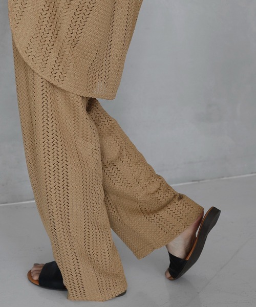 hellam（へラム）の「クロッシェレース ストレートパンツ（その他パンツ・レディース・ブラック/ベージュ/アイボリー・FREE）」の3枚目の写真