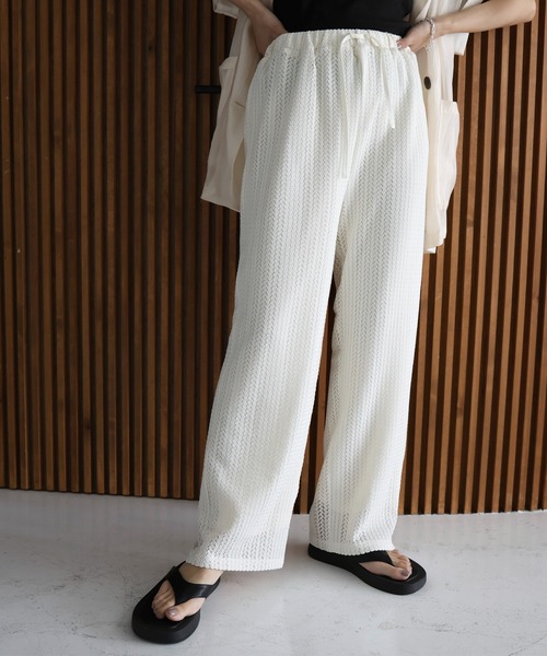 hellam（へラム）の「クロッシェレース ストレートパンツ（その他パンツ・レディース・ブラック/ベージュ/アイボリー・FREE）」の14枚目の写真
