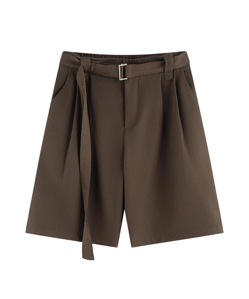 aimoha(アイモハ)の「共布ベルト付きタックショートスラックスパンツ(その他パンツ・メンズ・ブラック/グレー・LARGE/MEDIUM)」の5枚目の写真