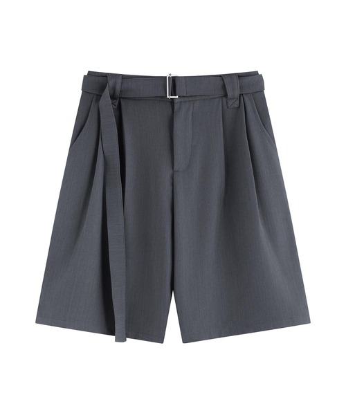 aimoha(アイモハ)の「共布ベルト付きタックショートスラックスパンツ(その他パンツ・メンズ・ブラック/グレー・LARGE/MEDIUM)」の6枚目の写真