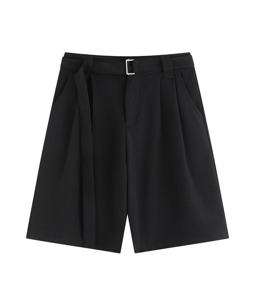 aimoha(アイモハ)の「共布ベルト付きタックショートスラックスパンツ(その他パンツ・メンズ・ブラック/グレー・LARGE/MEDIUM)」の8枚目の写真
