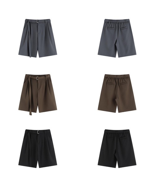 aimoha(アイモハ)の「共布ベルト付きタックショートスラックスパンツ(その他パンツ・メンズ・ブラック/グレー・LARGE/MEDIUM)」の11枚目の写真