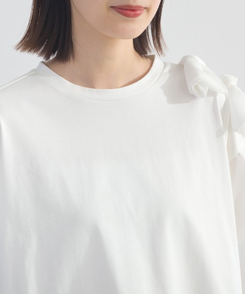 PICCIN(ピッチン)の「肩リボンモチーフカットソー(Tシャツ/カットソー・レディース・オフホワイト/ブラック・M)」の17枚目の写真