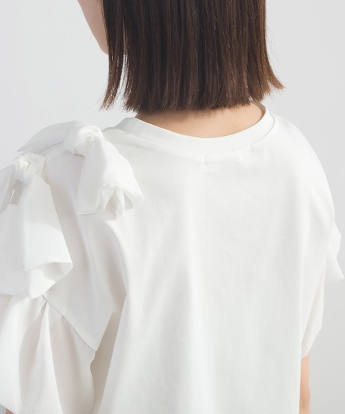 PICCIN(ピッチン)の「肩リボンモチーフカットソー(Tシャツ/カットソー・レディース・オフホワイト/ブラック・M)」の18枚目の写真