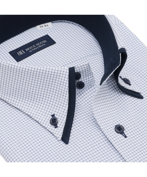 TOKYO SHIRTS（トウキョウシャツ）の「透け防止 形態安定ノーアイロン ドゥエボットーニ 長袖ビジネスワイシャツ（ビジネスシャツ・メンズ・ブルー・首回り39cm-裄丈80cm/首回り39cm-裄丈84cm/首回り41cm-裄丈82cm/首回り41cm-裄丈86cm/首回り42cm-裄丈82cm/首回り42cm-裄丈86cm/首回り43cm-裄丈82cm/首回り43cm-裄丈86cm/首回り37cm-裄丈80cm）」の2枚目の写真