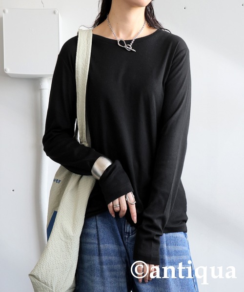 antiqua(アンティカ)の「シアーロンT(Tシャツ/カットソー・レディース・ホワイト/ライム/ブラック/カーキ/ブルー・SMALL/MEDIUM/LARGE)」の12枚目の写真