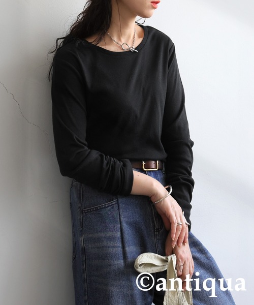 antiqua(アンティカ)の「シアーロンT(Tシャツ/カットソー・レディース・ホワイト/ライム/ブラック/カーキ/ブルー・SMALL/MEDIUM/LARGE)」の13枚目の写真