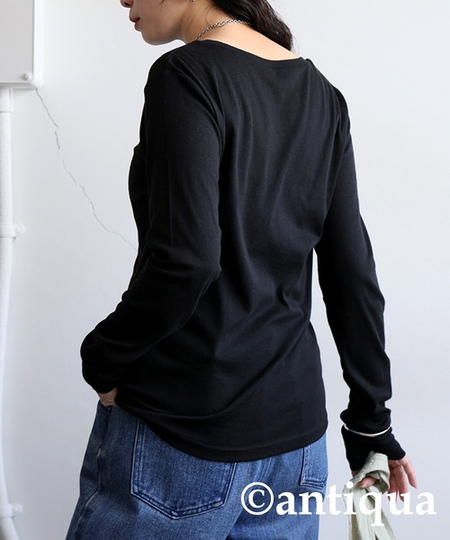 antiqua(アンティカ)の「シアーロンT(Tシャツ/カットソー・レディース・ホワイト/ライム/ブラック/カーキ/ブルー・SMALL/MEDIUM/LARGE)」の15枚目の写真