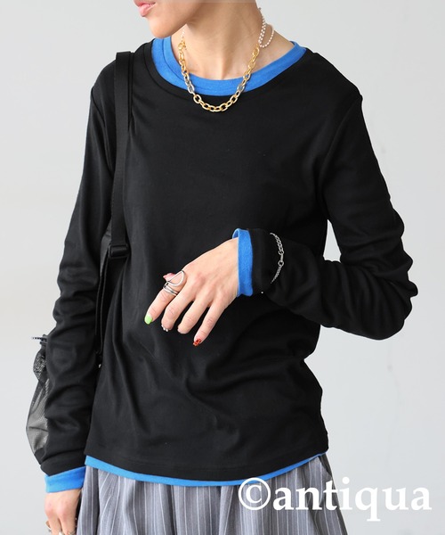 antiqua(アンティカ)の「シアーロンT(Tシャツ/カットソー・レディース・ホワイト/ライム/ブラック/カーキ/ブルー・SMALL/MEDIUM/LARGE)」の17枚目の写真