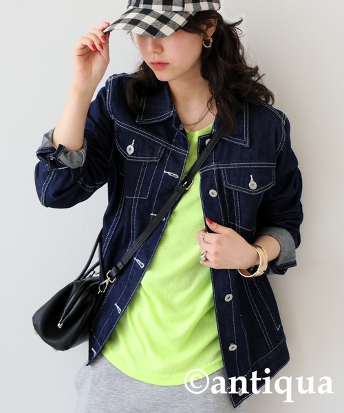 antiqua(アンティカ)の「シアーロンT(Tシャツ/カットソー・レディース・ホワイト/ライム/ブラック/カーキ/ブルー・SMALL/MEDIUM/LARGE)」の22枚目の写真