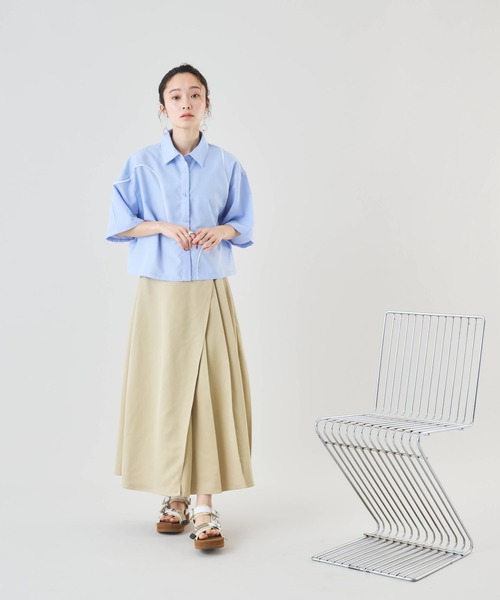 Muscat(マスカット)の「アシンメトリープリーツスカート(スカート・レディース・ブラック/ベージュ・F)」の15枚目の写真