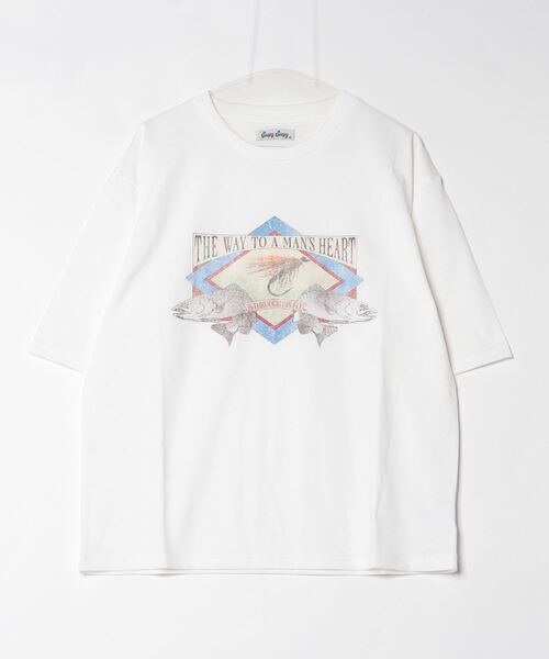 COMMON WARE(コモンウェアー)の「COMMONWARE:"TROUT"PRINT TEE S/S(Tシャツ/カットソー・メンズ・ホワイト/グリーン/アッシュグレー・M/XL/L)」の17枚目の写真