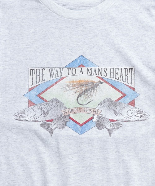 COMMON WARE(コモンウェアー)の「COMMONWARE:"TROUT"PRINT TEE S/S(Tシャツ/カットソー・メンズ・ホワイト/グリーン/アッシュグレー・M/XL/L)」の6枚目の写真