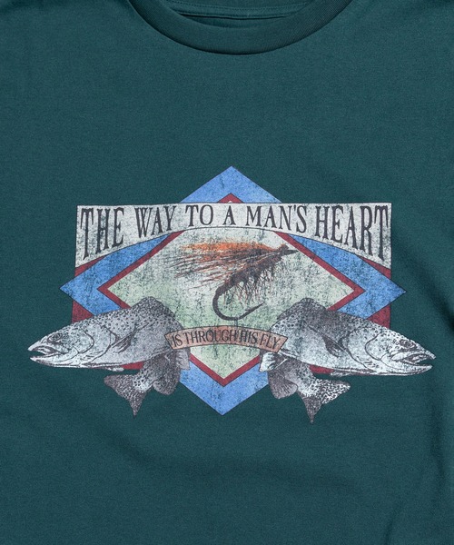 COMMON WARE(コモンウェアー)の「COMMONWARE:"TROUT"PRINT TEE S/S(Tシャツ/カットソー・メンズ・ホワイト/グリーン/アッシュグレー・M/XL/L)」の7枚目の写真