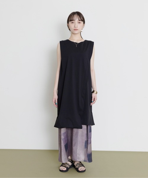 Eimee Law(エイミーロウ)の「水彩ptスリットレイヤードワンピース(ワンピース・レディース・ブラック/グレー/チャコールグレー・FREE)」の16枚目の写真