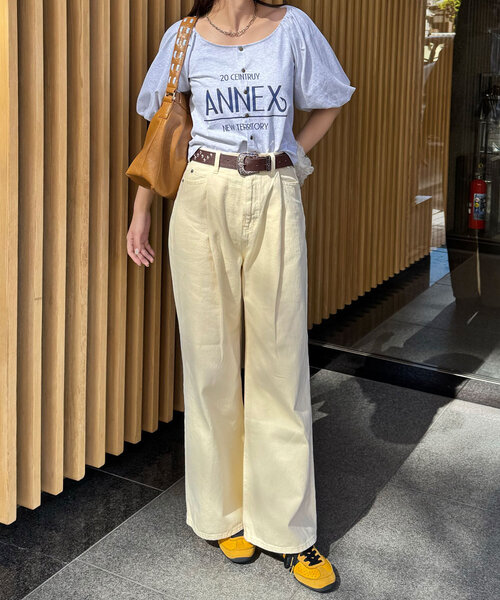 CIAOPANIC（チャオパニック）の「バルーンスリーブTシャツカーデ（Tシャツ/カットソー・レディース・ライトグレー/グリーン/ピンク/チャコールグレー・ONE SIZE）」の10枚目の写真