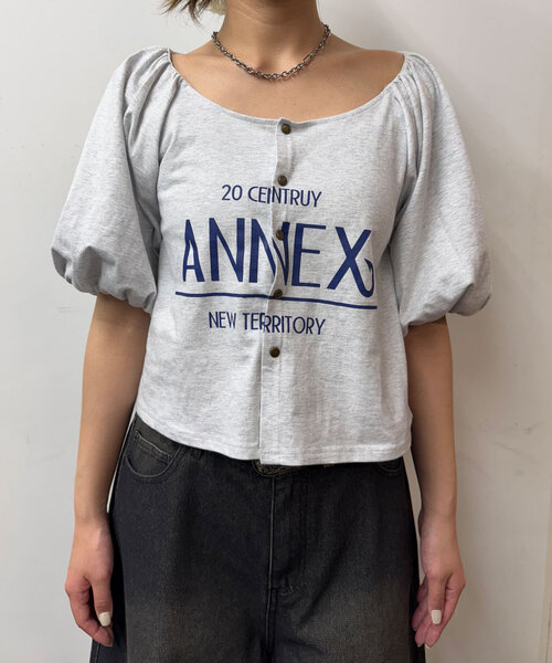 CIAOPANIC（チャオパニック）の「バルーンスリーブTシャツカーデ（Tシャツ/カットソー・レディース・ライトグレー/グリーン/ピンク/チャコールグレー・ONE SIZE）」の12枚目の写真