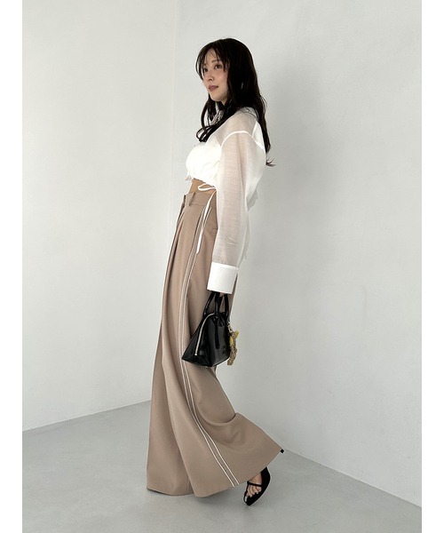 SNIDEL（スナイデル）の「ワイドラインパンツ（その他パンツ・レディース・ピンク/ベージュ/グレー・0/1）」の6枚目の写真