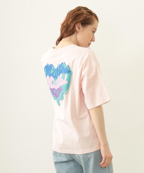 MILKFED.(ミルクフェド)の「MELTY PLUMP HEART S/S TEE(Tシャツ/カットソー・レディース・ブラック/ライトピンク/ホワイト・M/L)」の1枚目の写真