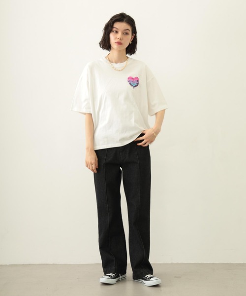 MILKFED.(ミルクフェド)の「MELTY PLUMP HEART S/S TEE(Tシャツ/カットソー・レディース・ブラック/ライトピンク/ホワイト・M/L)」の6枚目の写真