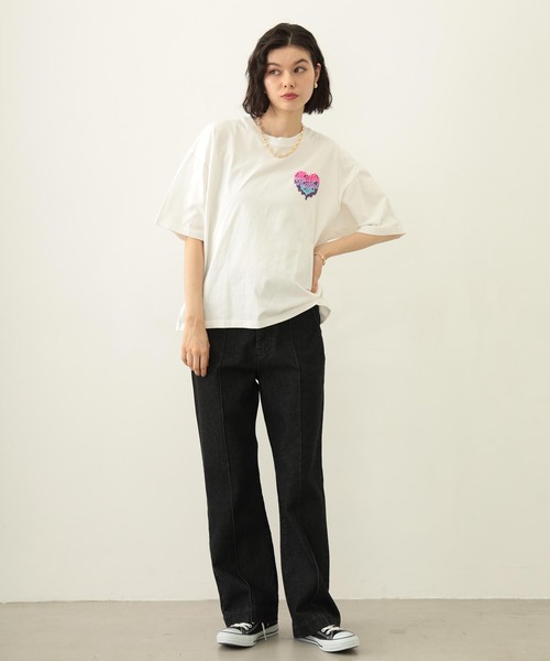 MILKFED.(ミルクフェド)の「MELTY PLUMP HEART S/S TEE(Tシャツ/カットソー・レディース・ブラック/ライトピンク/ホワイト・M/L)」の7枚目の写真