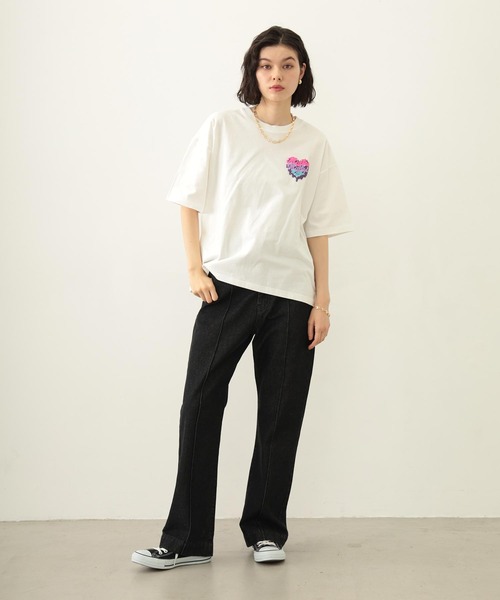 MILKFED.(ミルクフェド)の「MELTY PLUMP HEART S/S TEE(Tシャツ/カットソー・レディース・ブラック/ライトピンク/ホワイト・M/L)」の8枚目の写真