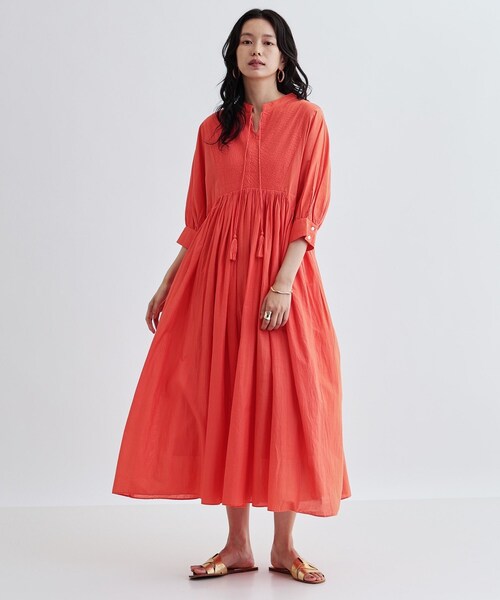 GALLEST（ギャレスト）の「ピンタックコットンワンピース（ワンピース・レディース・ブラック/オレンジ・38）」の3枚目の写真