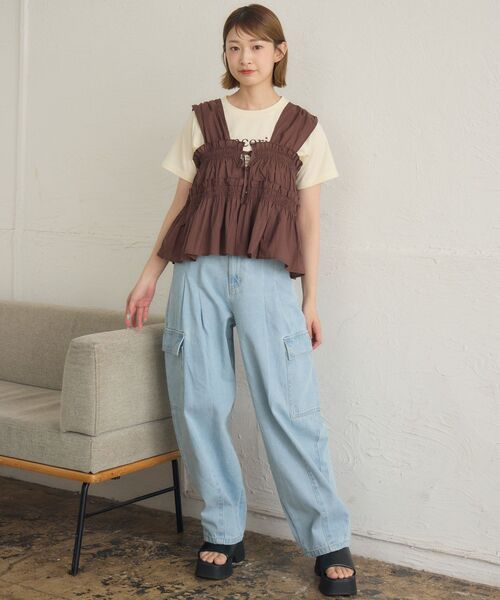 RETRO GIRL（レトロガール）の「カーゴポケデニムPT（デニムパンツ・レディース・ブルー系その他/ダークブルー/ブラック系その他/ブルー系その他5・FREE）」の21枚目の写真