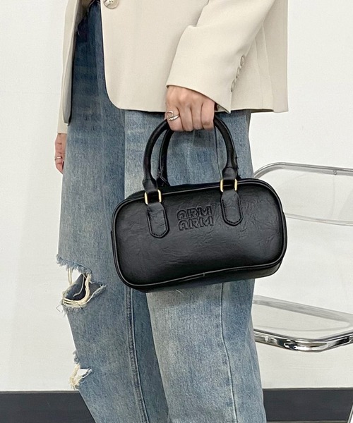 セール】エンボスロゴスクエアミニボストンバッグ（ボストンバッグ