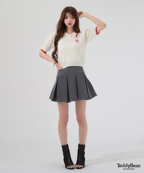 Ambre Neige(アンブルネージュ)の「bi-color polo knit / 配色ポロニット(ニット/セーター・レディース・ライトグリーン/オフホワイト/ピンク・FREE)」の18枚目の写真