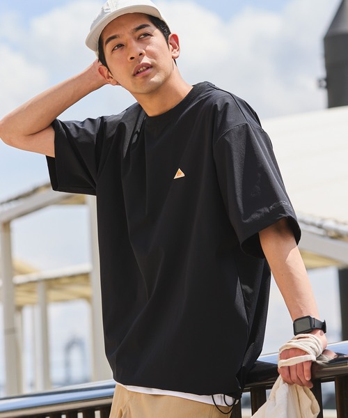 【セットアップ可】KELTY/ケルティ別注ワンポイントロゴ4WAYストレッチドローコードビッグシルエット半袖Tシャツ/UVカット