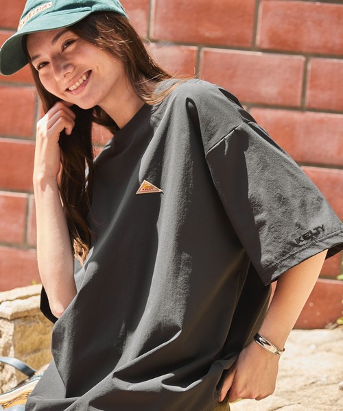 【セットアップ可】KELTY/ケルティ別注ワンポイントロゴ4WAYストレッチドローコードビッグシルエット半袖Tシャツ/UVカット