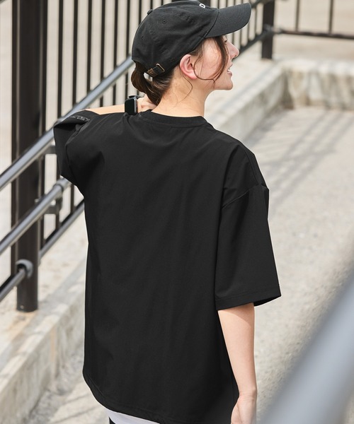 【セットアップ可】KELTY/ケルティ別注ワンポイントロゴ4WAYストレッチドローコードビッグシルエット半袖Tシャツ/UVカット