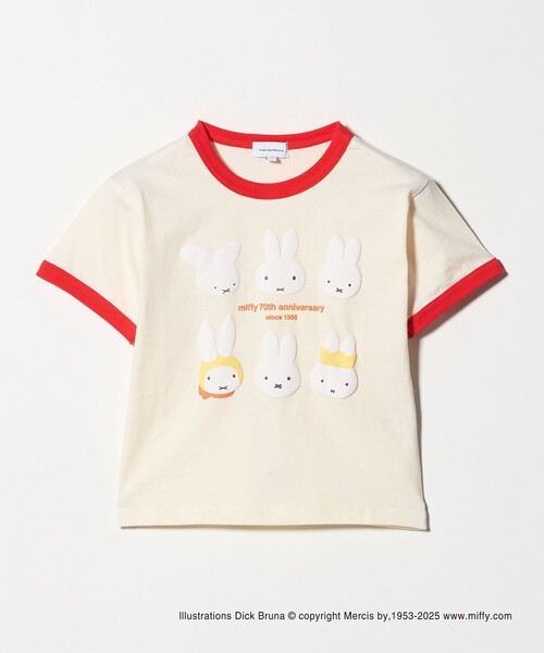 Miffy( ミッフィー)の「【別注】<miffy>プリント Tシャツ / キッズ 100cm-130cm(Tシャツ/カットソー・キッズ・クリーム/ダークグレー/オフホワイト・120cm/110cm/100cm/130cm)」の1枚目の写真