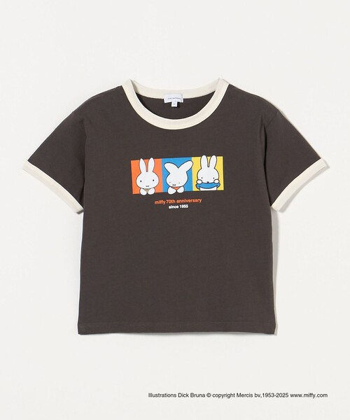 Miffy( ミッフィー)の「【別注】<miffy>プリント Tシャツ / キッズ 100cm-130cm(Tシャツ/カットソー・キッズ・クリーム/ダークグレー/オフホワイト・120cm/110cm/100cm/130cm)」の2枚目の写真