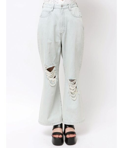 CALNAMUR(カルナムール)の「ハードダメージ2WAYデニムパンツ(デニムパンツ・レディース・ブラック/ライトブルー・SMALL/MEDIUM)」の17枚目の写真