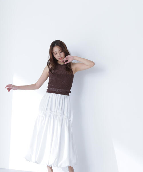 NATURAL BEAUTY BASIC(ナチュラルビューティーベーシック)の「◇【THINK BEAUTY】【麻亜里さんコラボ】タフタギャザーバルーンスカート(スカート・レディース・ベージュ/ブラック/オフホワイト・SMALL/MEDIUM/P/S)」の18枚目の写真