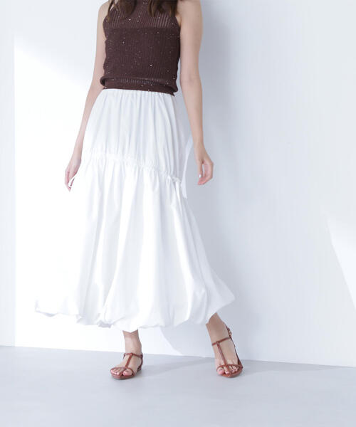 NATURAL BEAUTY BASIC(ナチュラルビューティーベーシック)の「◇【THINK BEAUTY】【麻亜里さんコラボ】タフタギャザーバルーンスカート(スカート・レディース・ベージュ/ブラック/オフホワイト・SMALL/MEDIUM/P/S)」の22枚目の写真