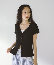パフスリーブ」に該当するトップス（ブラック/黒色系・レース