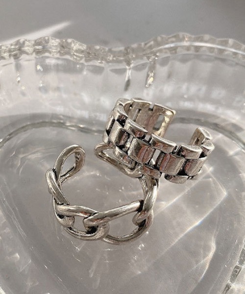 Vipoa（ヴィポア）の「チェーン風 2setリング（リング・レディース・シルバー・FREE）」の3枚目の写真